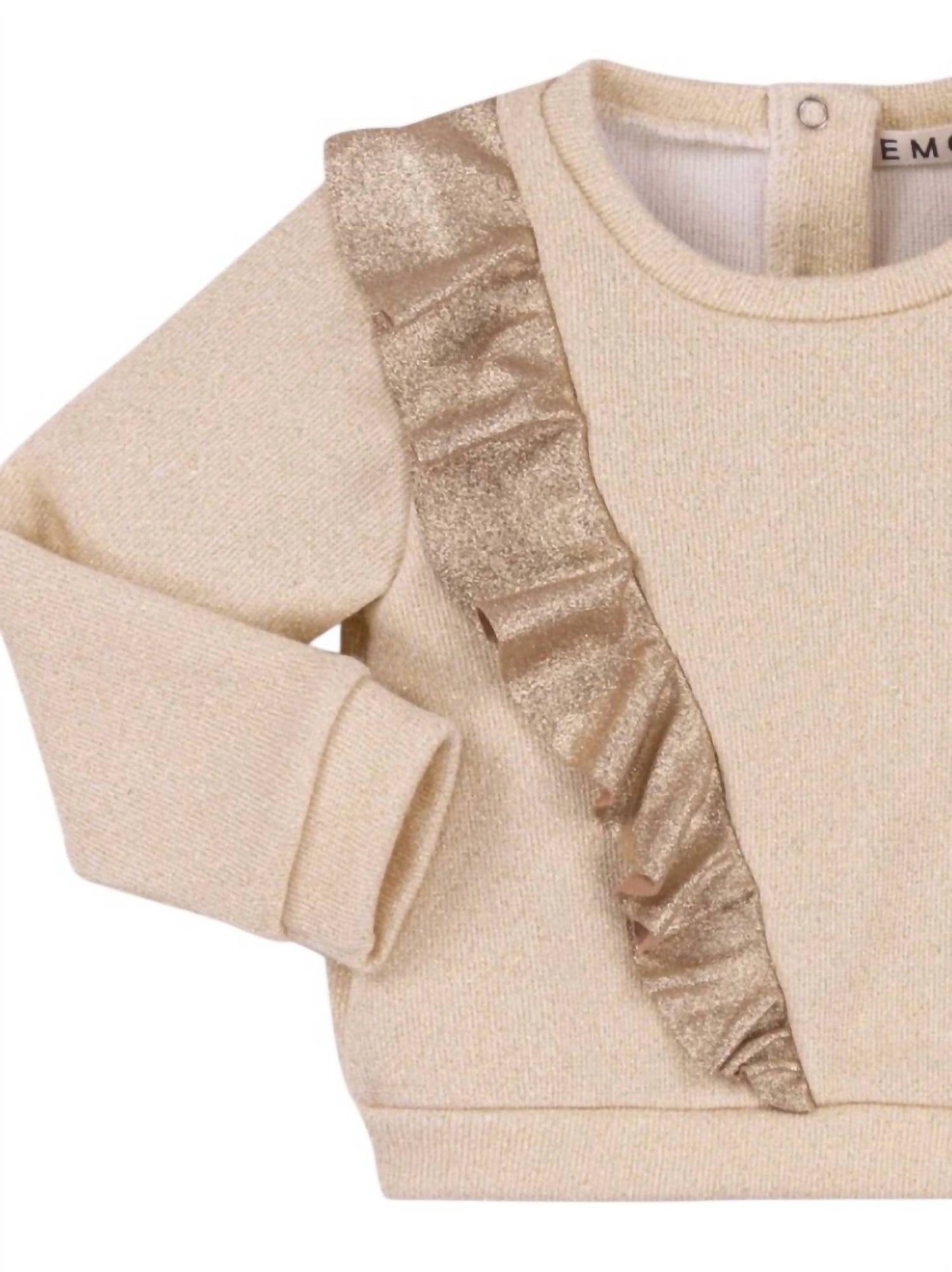 Emc - Girls' Lurex And Metallic Ruffle Sweatshirt