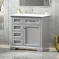 36" Bathroom Vanity With Sink, 2 Tip-Out Drawers, Soft Close Hinges