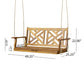 Alejandro Acacia Wood Porch Swing with Slat Panel Seating