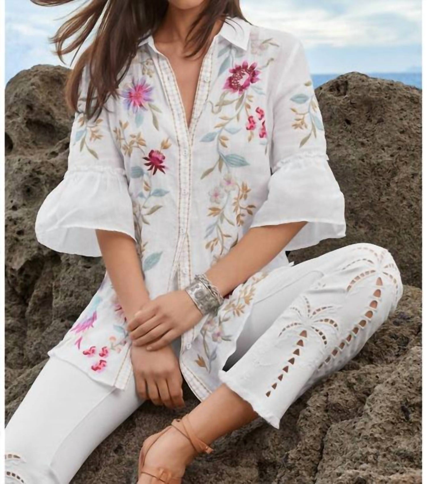 Johnny Was - THE CROPPED BABY BOOT JEAN PARADISE PALMAS