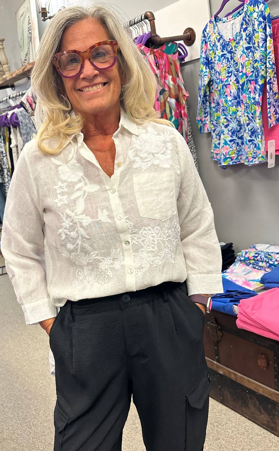 Kyla Seo - Dani Embroidered Linen Shirt