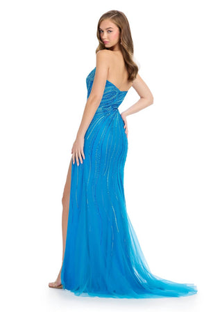 Ashleylauren - High Slit Prom Dress