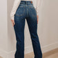 Judy Blue - Mid Rise Raw Hem Bootcut Jeans