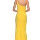 La Femme - Women's One Shoulder Jersey Gown