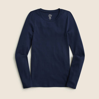 J.Crew - Camiseta de gola redonda de manga comprida com ajuste perfeito
