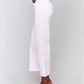 Charlie B - Wide Leg Twill Pants With Raw Edge