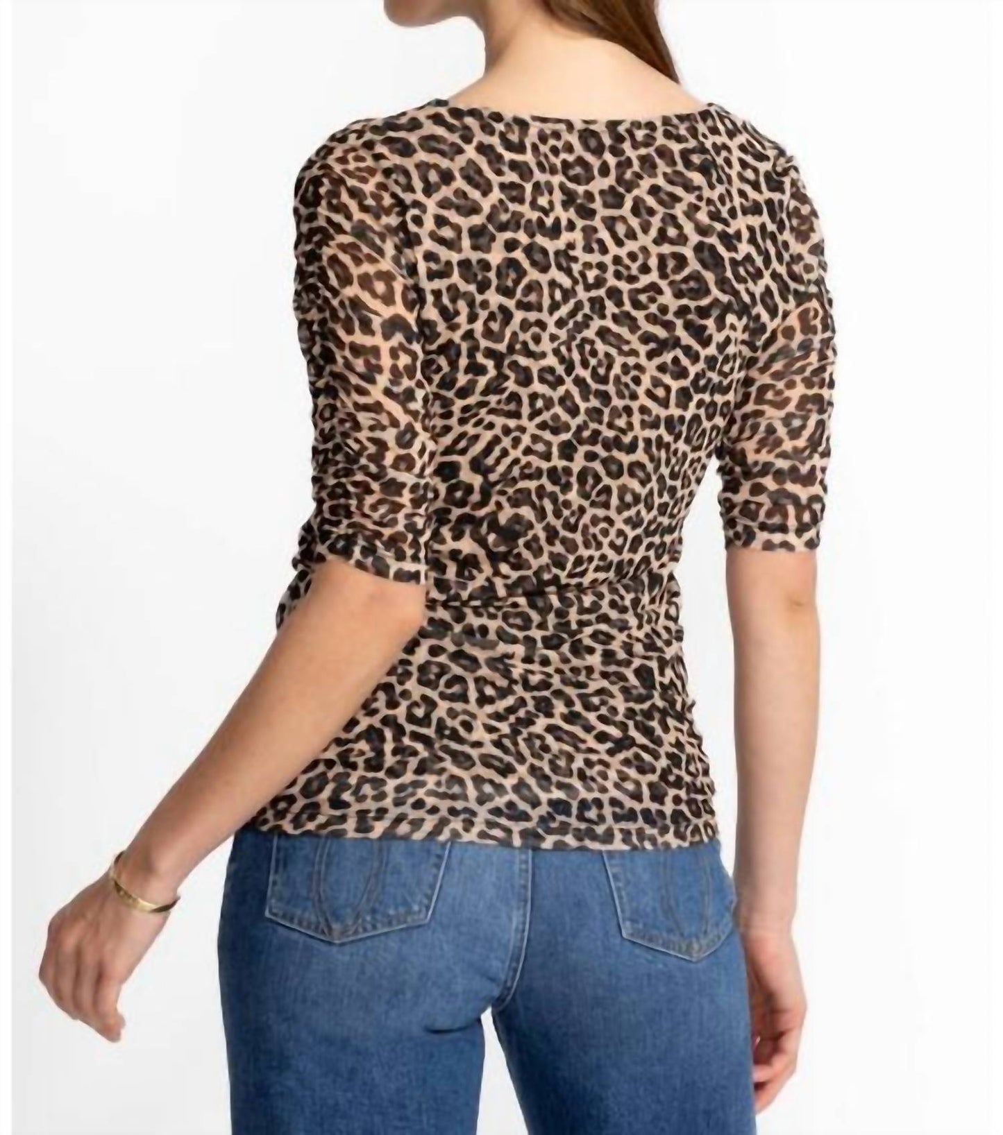 Johnny Was - RUCHED SLEEVE MESH TOP