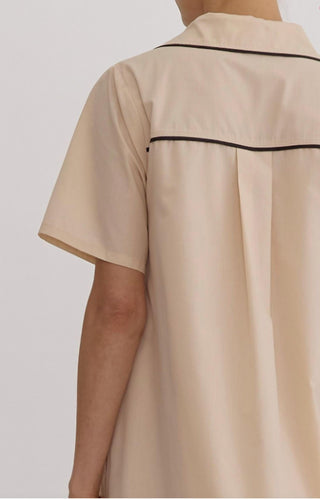 Entro - Neutral Collar Shirt Dress