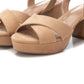Xti - Women's Suede Heeled Platform Sandals