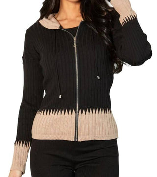 Angel Apparel - Cardigan canelado com capuz e zíper