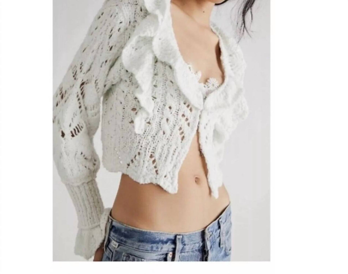 Free People - Cardigan Avery com babados