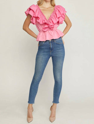 Entro - Peplum Ruffle Top