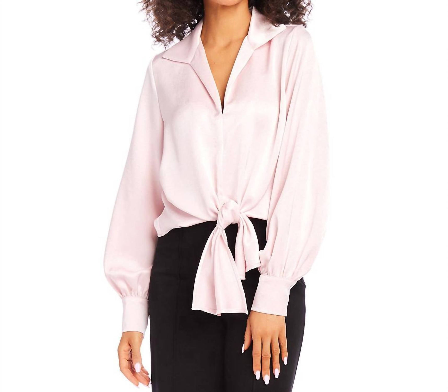 Karen Kane - Satin Tie Front Top