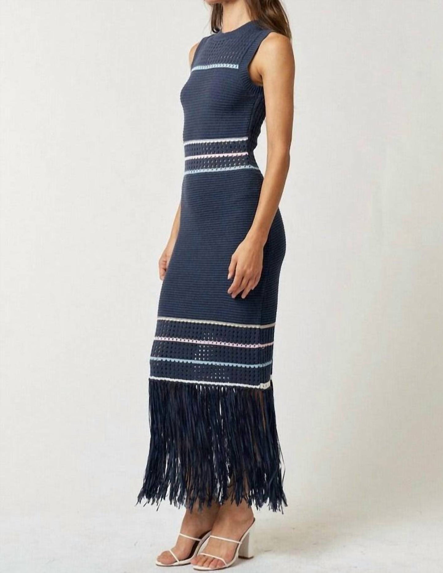 Lalavon - Striped Knit Maxi Dress