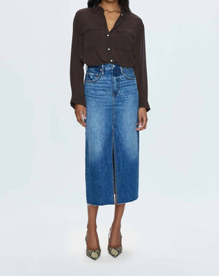 Pistola - Saia midi jeans Alice feminina