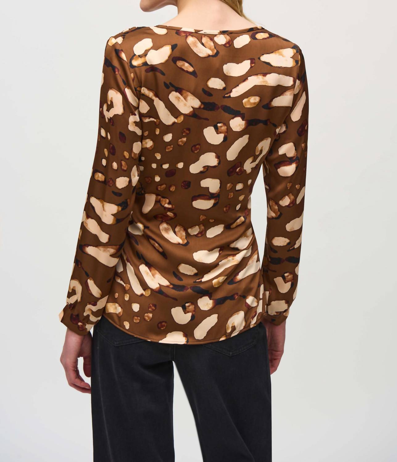 Joseph Ribkoff - Satin Animal Print Belted Top