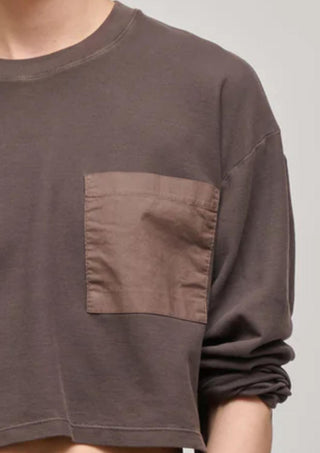 Atm - Oversized Cropped Long Sleeve Top