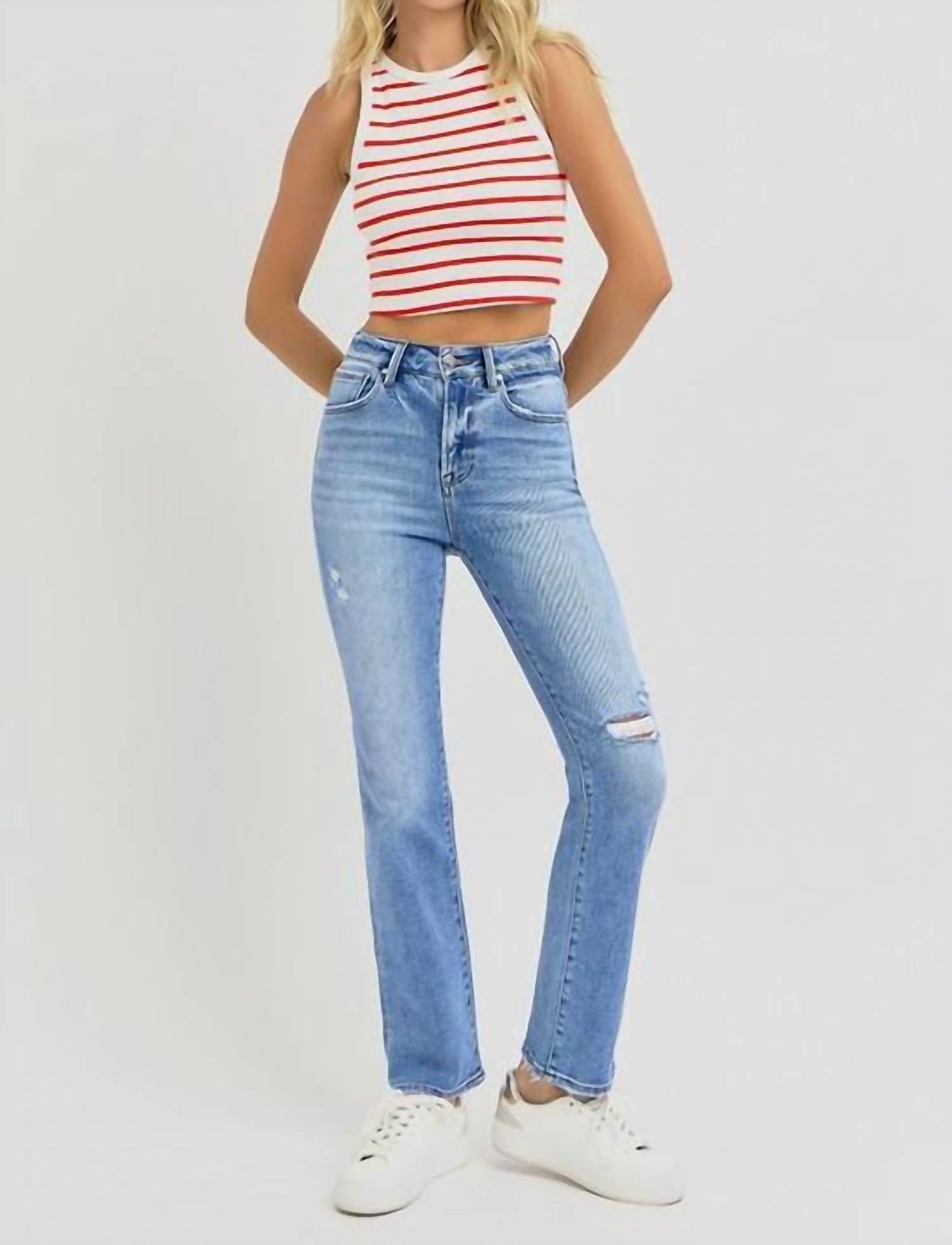 Risen - High Rise Ankle Straight Jeans