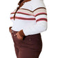 Basic Bae - Sophisticated Striped Rib-knit Blouse