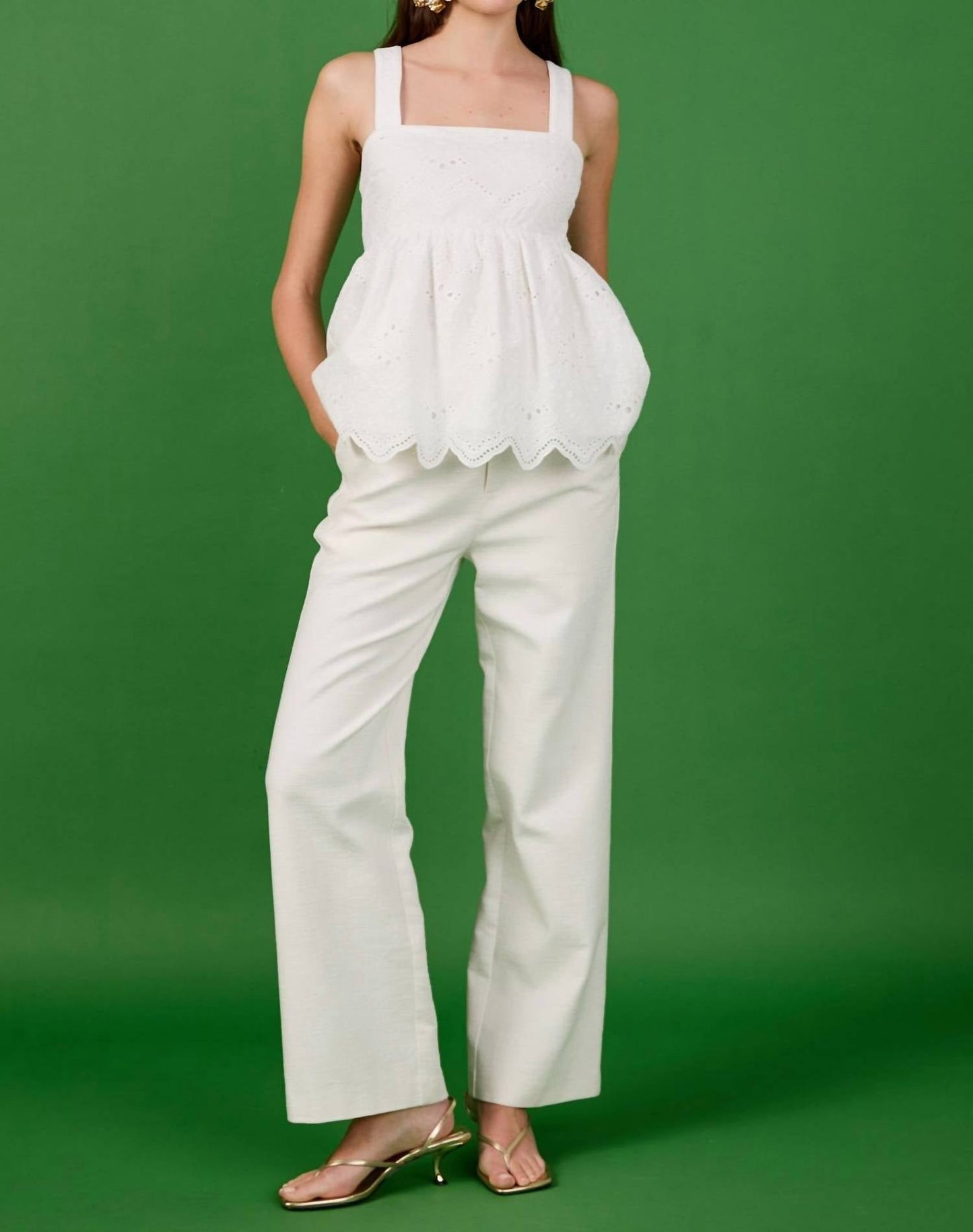 Endless Rose - Women's Eyelet Scalloped Top
