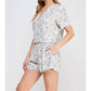 Allie Rose - Seashell Print Linen V-neck Top