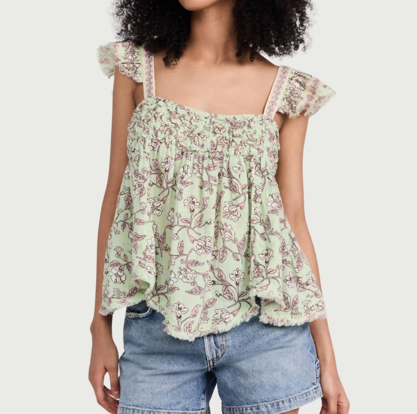 Free People - Nala Printed Babydoll Top