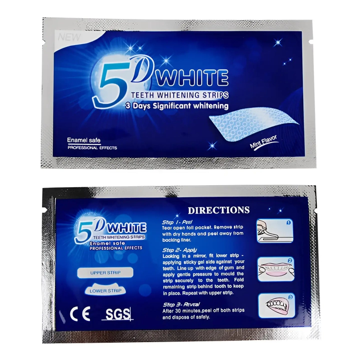 5d Teeth Whitening Strips Mint Dental Care Kit 14pc