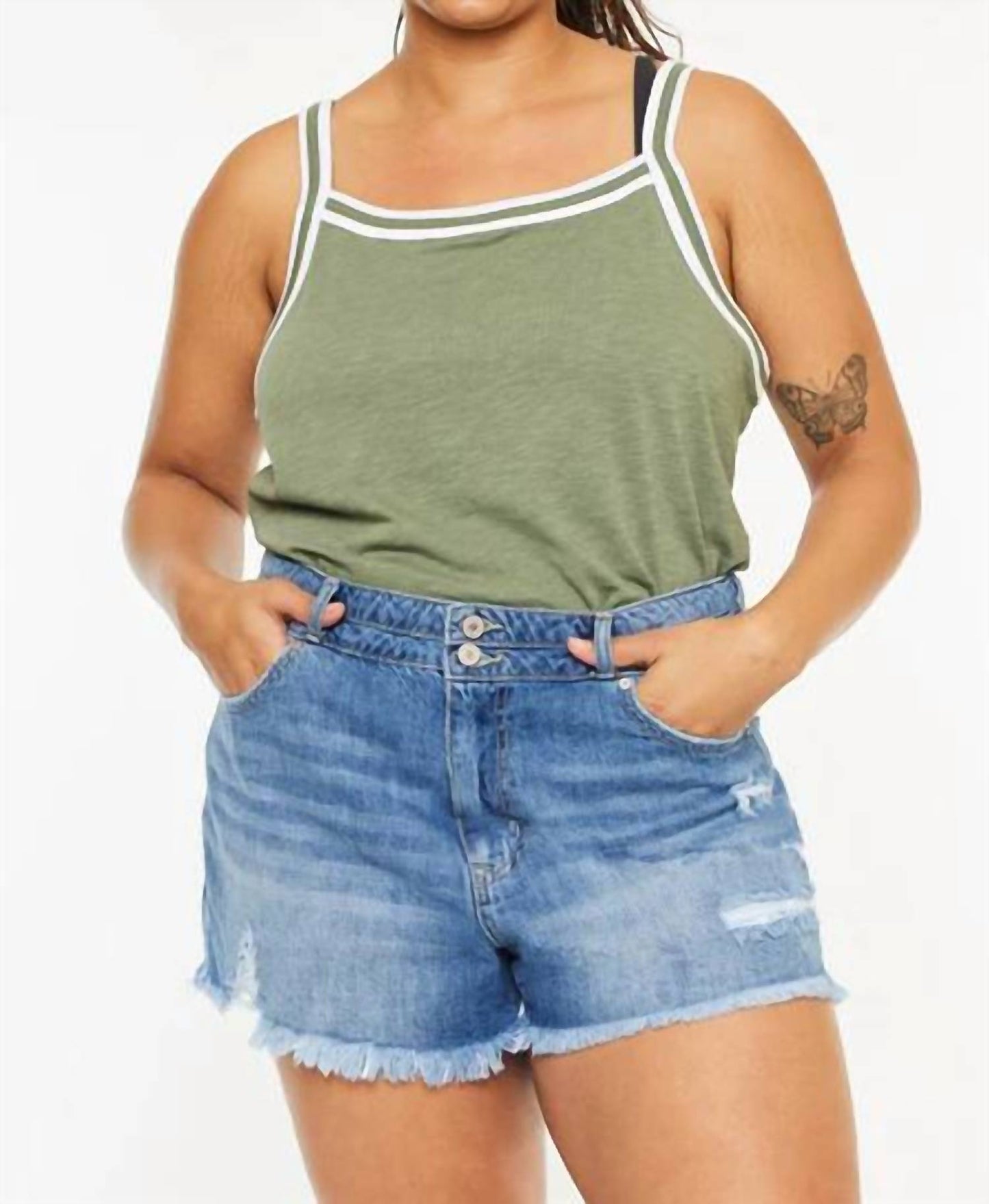 Kancan - Distressed Denim Shorts