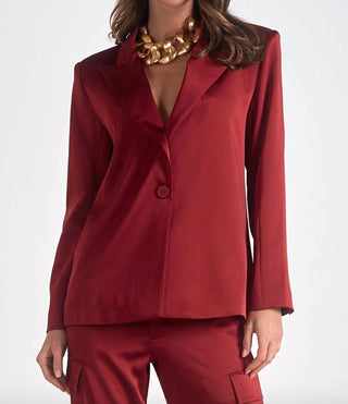 Elan - Blazer de cetim manga comprida