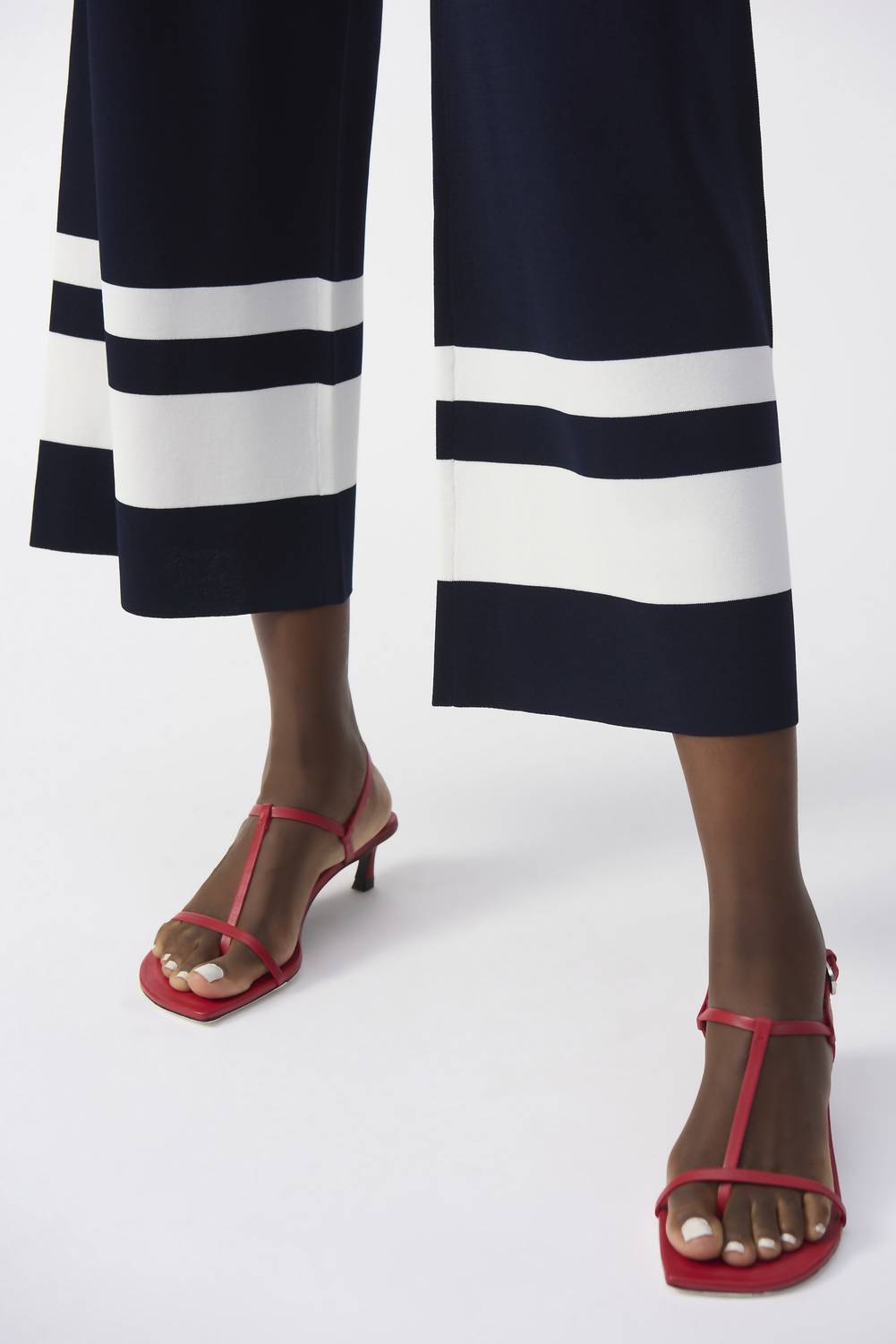 Joseph Ribkoff - Placement Stripe Sweater Knit Culotte Pant