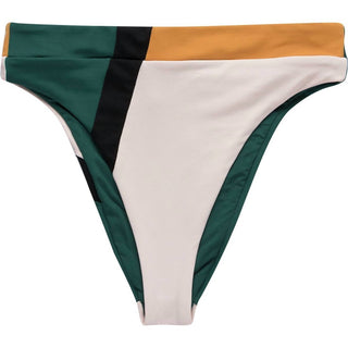 Seafolly - Calcinha de biquíni com estampa de blocos de cores e cintura alta