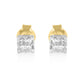 10k Yellow Gold Princess Diamond Quad Stud Earrings (1/4 cttw, J-K Color, I2-I3 Clarity)
