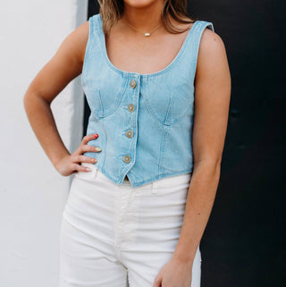 Billabong - Colete jeans desbotado
