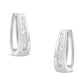 14k White Gold 1/4 Cttw Channel-Set Brilliant Round-Cut Diamond Hoop Earrings (I-J Color, I2-I3 Clarity)
