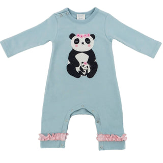 Lemon Loves Layette - Baby Girls Panda Romper