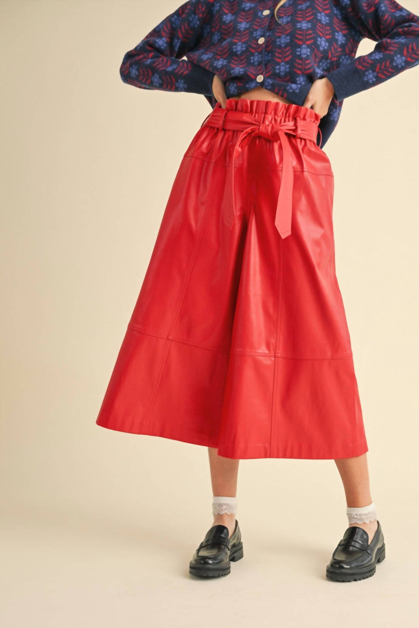 &Merci - Talk This Way Faux Leather Paperboy Waist Pants