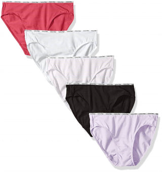 Calvin Klein - Calcinha de biquíni feminina com 5 peças de algodão elástico e logo