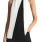 Reiss Sharon Colorblock Sleeveless Blouse in Black/White, Size 10 Us