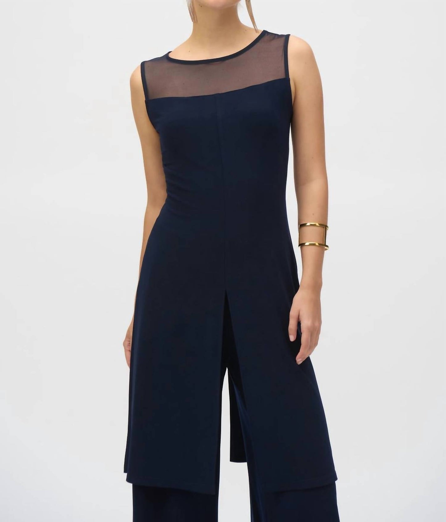 Joseph Ribkoff - Silky Knit And Mesh Sleeveless Tunic