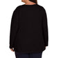 On The Plus Side - Jersey Long Sleeve U-Neck Tee - Plus