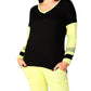 French Kyss - Color Block V-Neck with Stripe