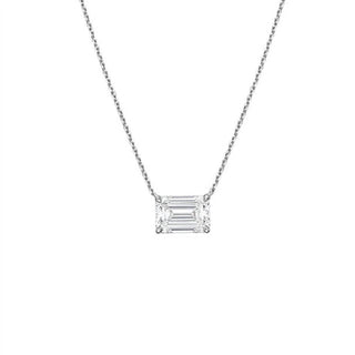 Diana M Jewels - Women's Lab Grown East West Diamond Solitaire Pendant Necklace