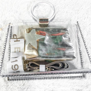 Havana Vintage - Molly Transparente Feminina com Clutch Dourada
