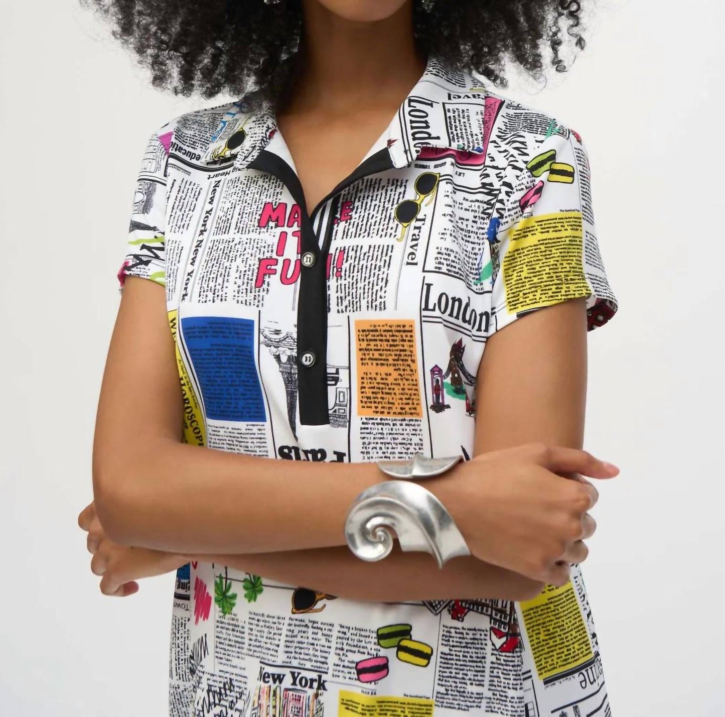 Joseph Ribkoff - Newspaper Print Shift Dress