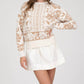 Blu Pepper - Geo Floral Long Sleeve Knit Sweater