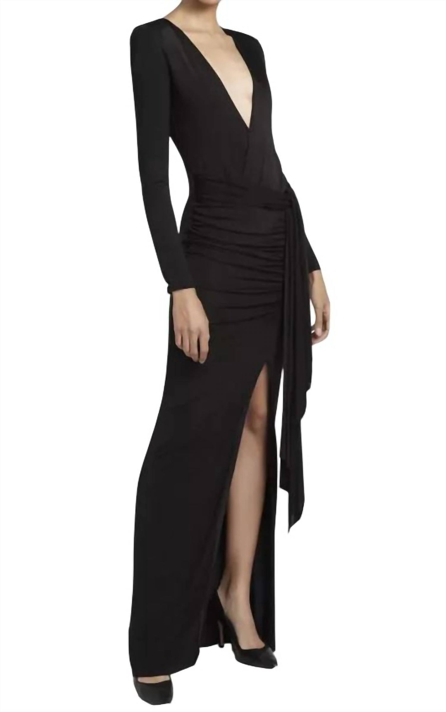 Alice + Olivia - Kyra Deep Drapey Maxi Dress