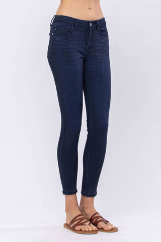 Judy Blue - Calça jeans skinny de cintura média sem desgaste