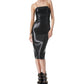 Alice + Olivia - Vegan Leather Chain Strap Midi Dress