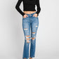 Petra153 - Medium wash mid rise Petra jeans