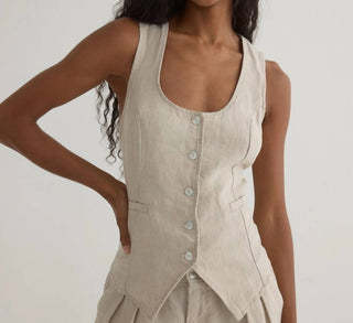 Bella Dahl - Linen Scoop neck vest